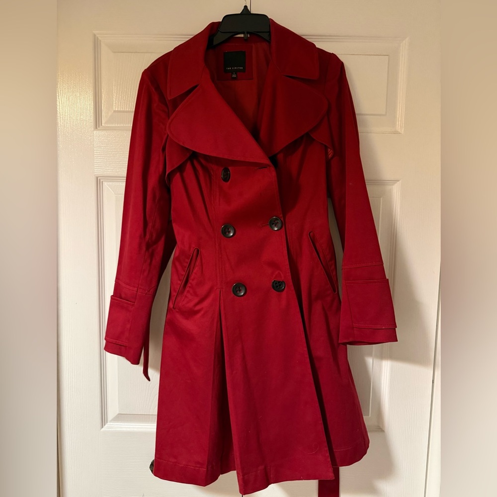 The Limited Bold Red Trench Coat